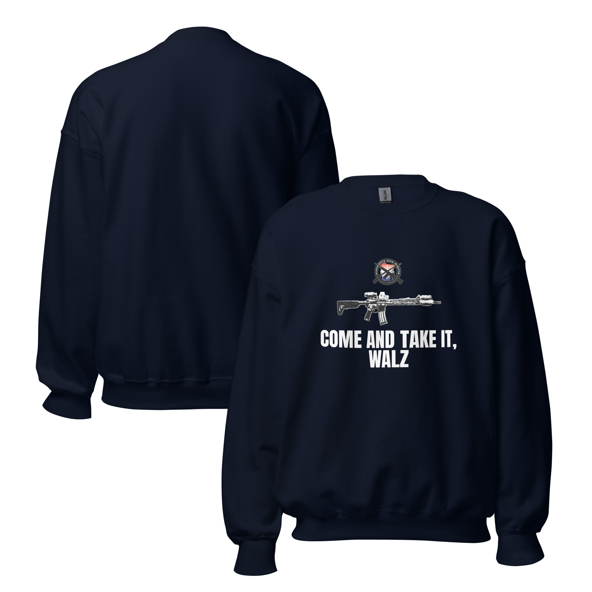 Come and Take it Walz – White Text – Unisex Sweatshirt - Image 4